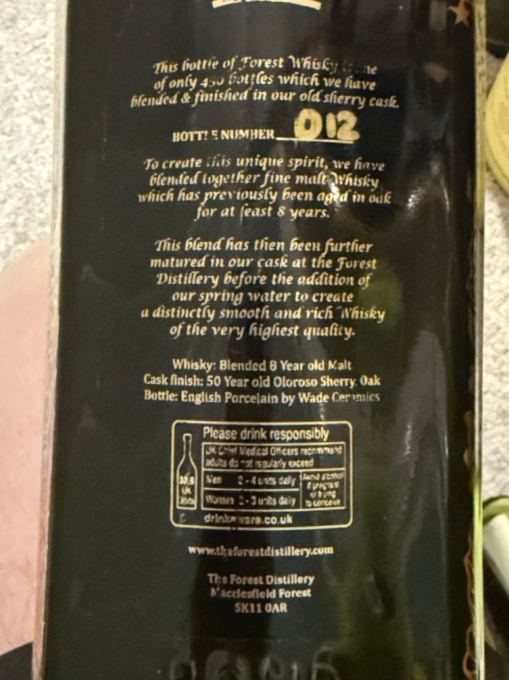 Forest Smoke Cask Aged & Blended - The Forest Distillery (700 mL) alcohol collectible [Barcode 5060664180024] - Main Image 2