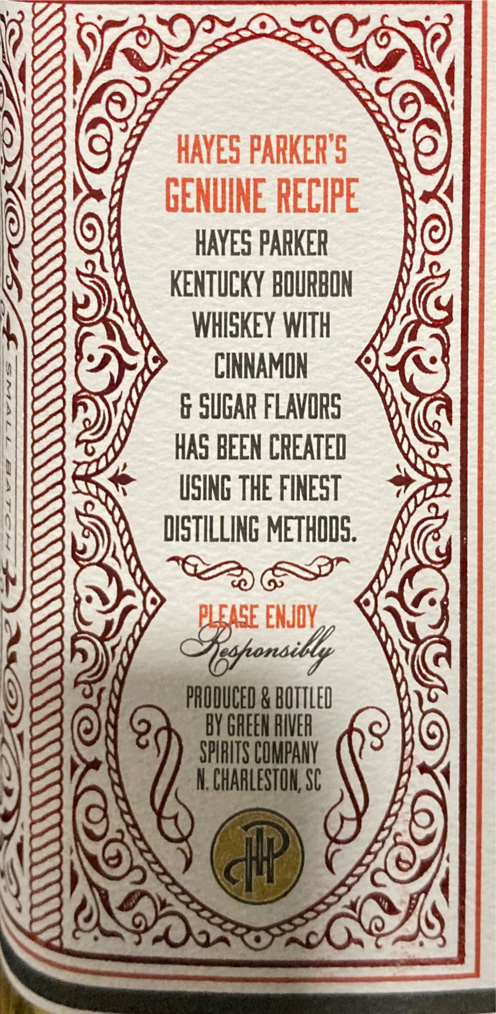 Hayes Parker Reserve Cinnamon & Sugar - Green River Spirits (750 mL) alcohol collectible [Barcode 810735016937] - Main Image 2