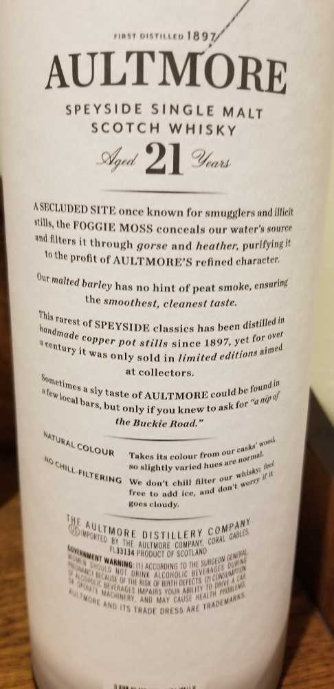 Aultmore Foggy Moss - Aultmore Distillery (750 mL) alcohol collectible [Barcode 080480984328] - Main Image 2