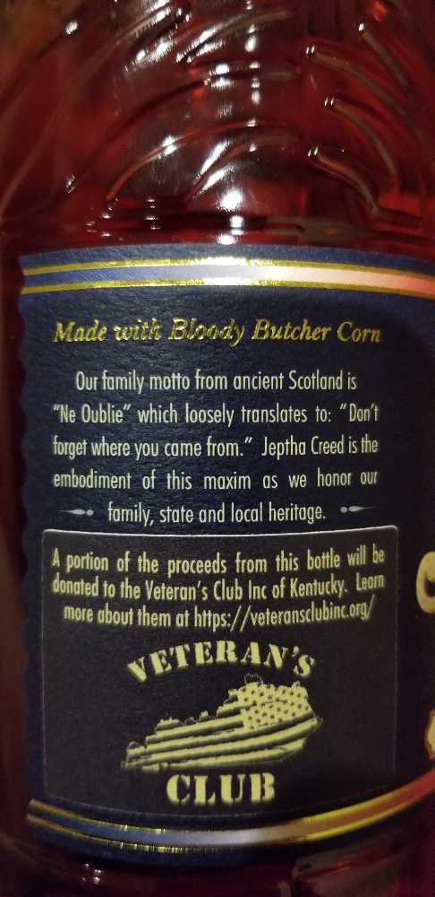 Jeptha Creed Red White & Blue Heirloom Mashbill Bourbon - Jeptha Creed Distillery alcohol collectible [Barcode 814765022302] - Main Image 2