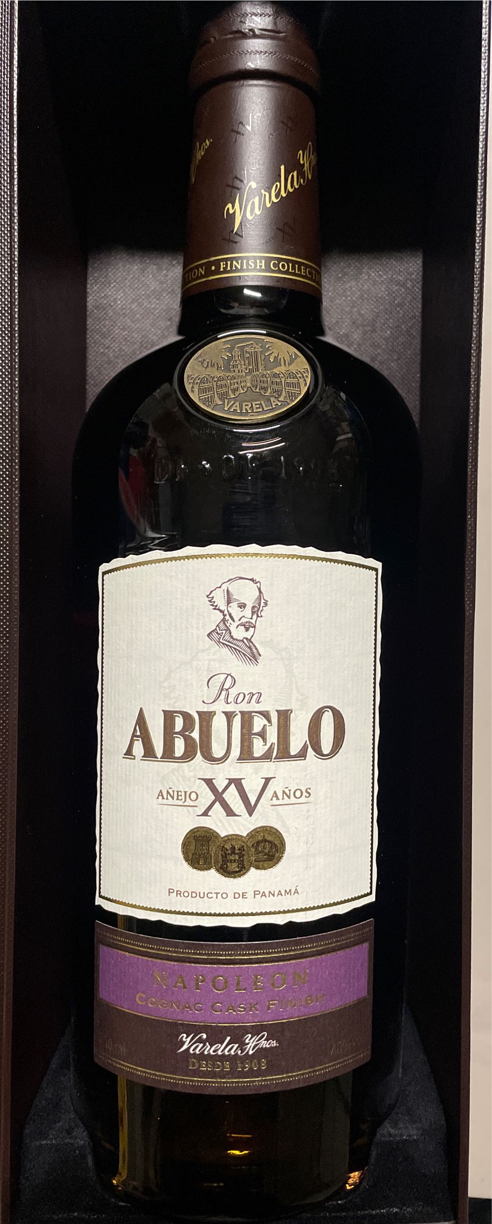 Ron Abuelo Napoleon 750ml Napolean Cognac Cask Rum  (750 mL) alcohol collectible [Barcode 088291012513] - Main Image 2