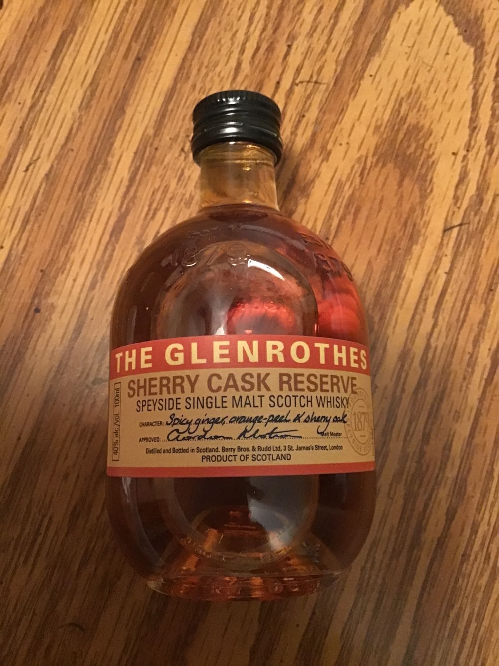 The Glenrothes - Berry Bros. & Rudd Lid. (100 mL) alcohol collectible - Main Image 1