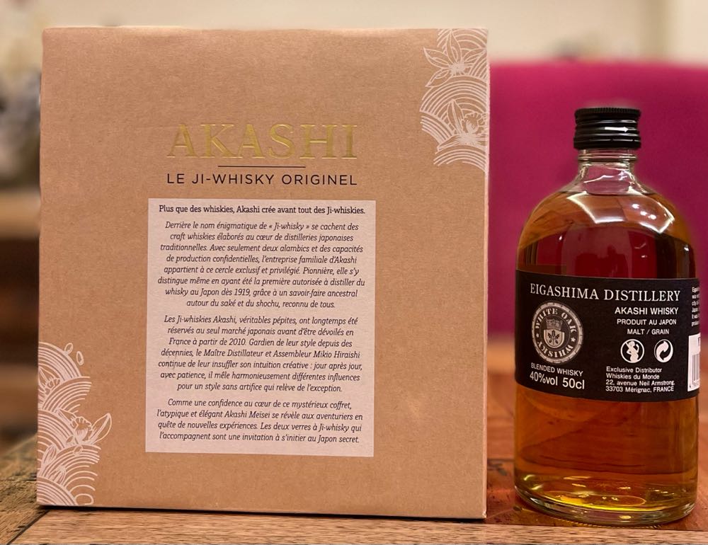 AKASHI Meisi Blended Japanese Whisky - Eigashima Distillery (500 mL) alcohol collectible [Barcode 4969265728189] - Main Image 2