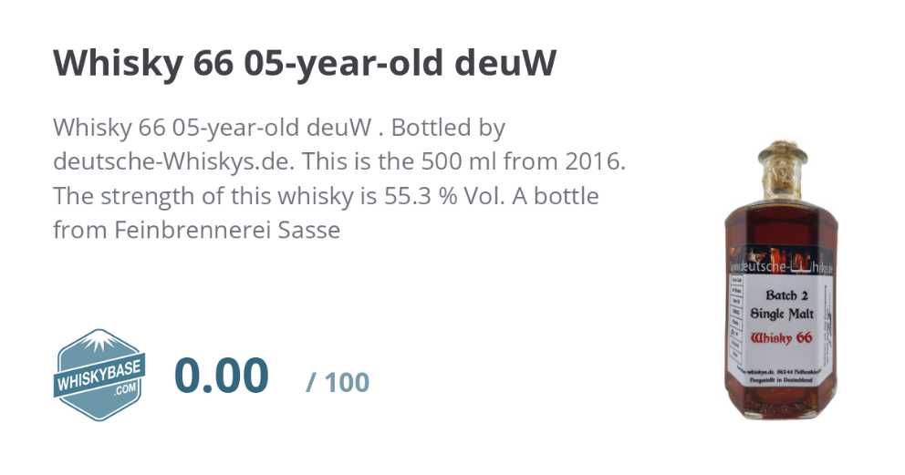 Batch 2 Single Malt Whisky 66 - Deutsche-Whiskys (500 mL) alcohol collectible - Main Image 2