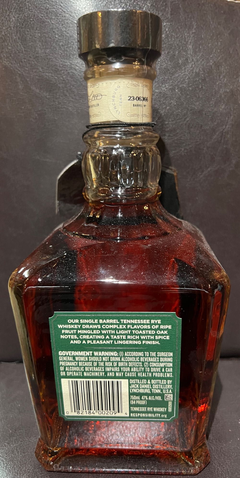 Jack Daniel’s Rye - Jack Daniel’s Distillery, Lynchburg, TN (750 mL) alcohol collectible [Barcode 082184002094] - Main Image 3