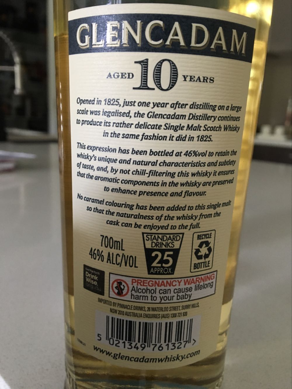 Glencadam 10 Years Old Single Malt Glencadam And Year 700ml 46% 07l 70cl 10yo - The Glencadam Distillery (700 mL) alcohol collectible [Barcode 5021349761327] - Main Image 3