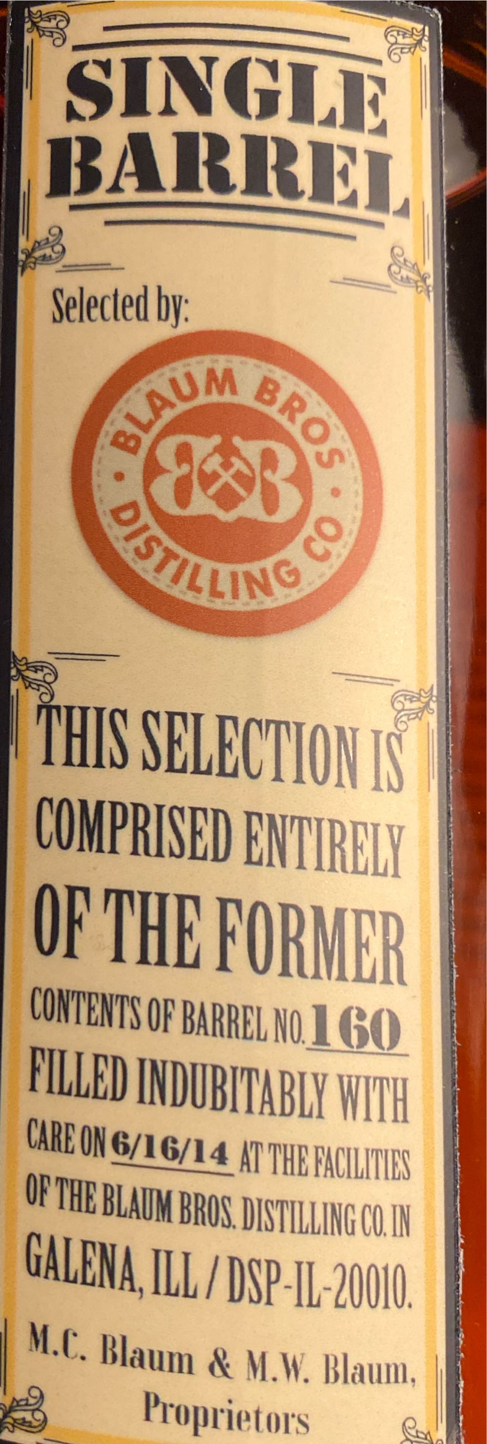Blaum Bros. Knotter Rye - Blaum Bros. Distilling Co., Galena, IL (750 mL) alcohol collectible [Barcode 853865005006] - Main Image 2