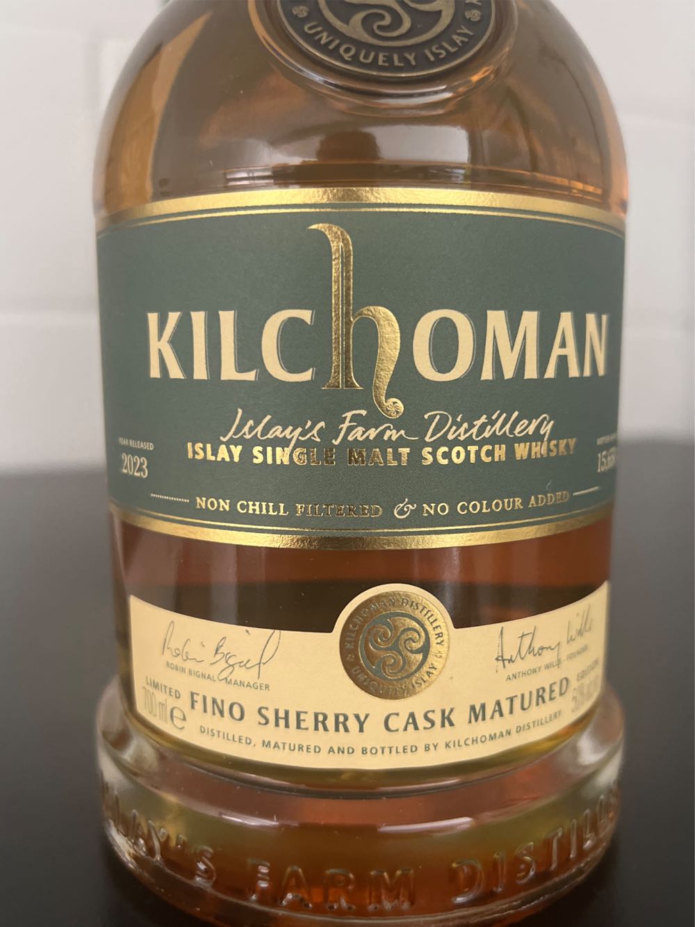 Kilchoman Fino Sherry Cask 2023 - Kilchoman Distillery (700 mL) alcohol collectible - Main Image 3