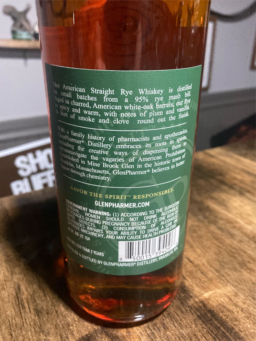 GlenPharmer American Straight Rye - GlenPharmer Distillery (750 mL) alcohol collectible [Barcode 850015394096] - Main Image 2