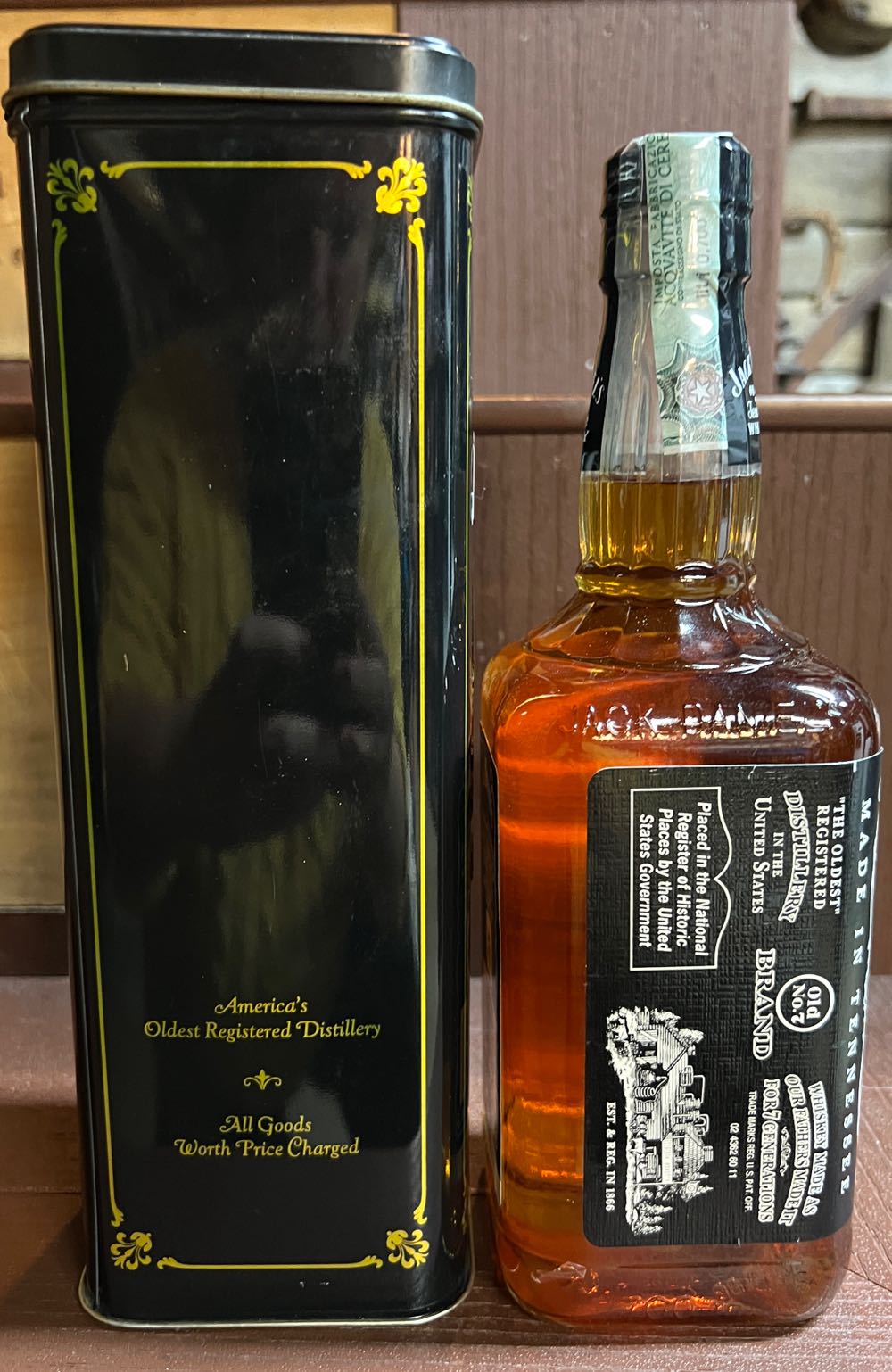 0 Tin Single Full Bottle 1989 - 16 - Jack Daniel’s Distillery, Lynchburg, TN (700 mL) alcohol collectible - Main Image 2