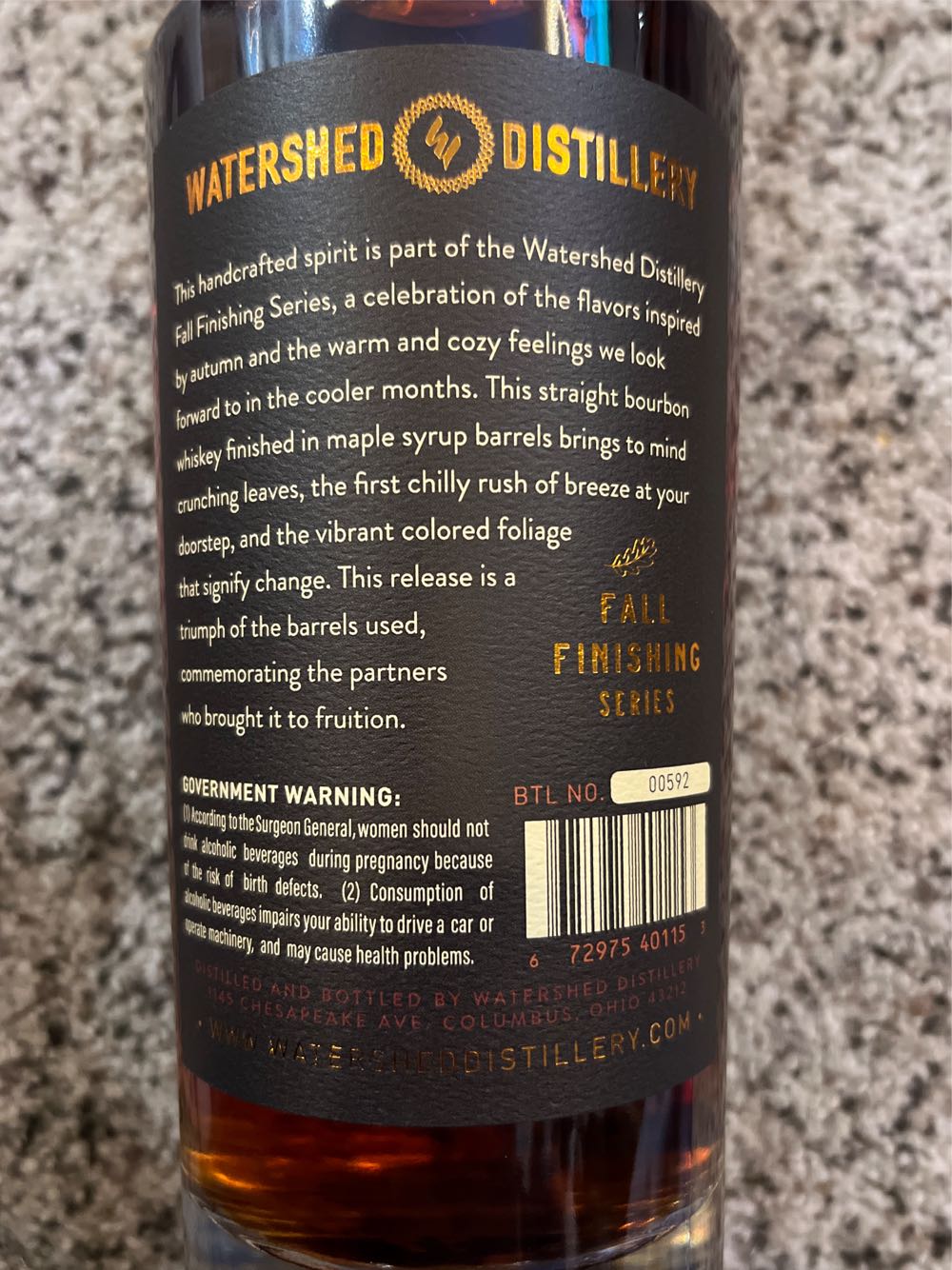Watershed Fall Finishing Maple Syrup - Watershed Distillery (750 mL) alcohol collectible [Barcode 672975401153] - Main Image 2