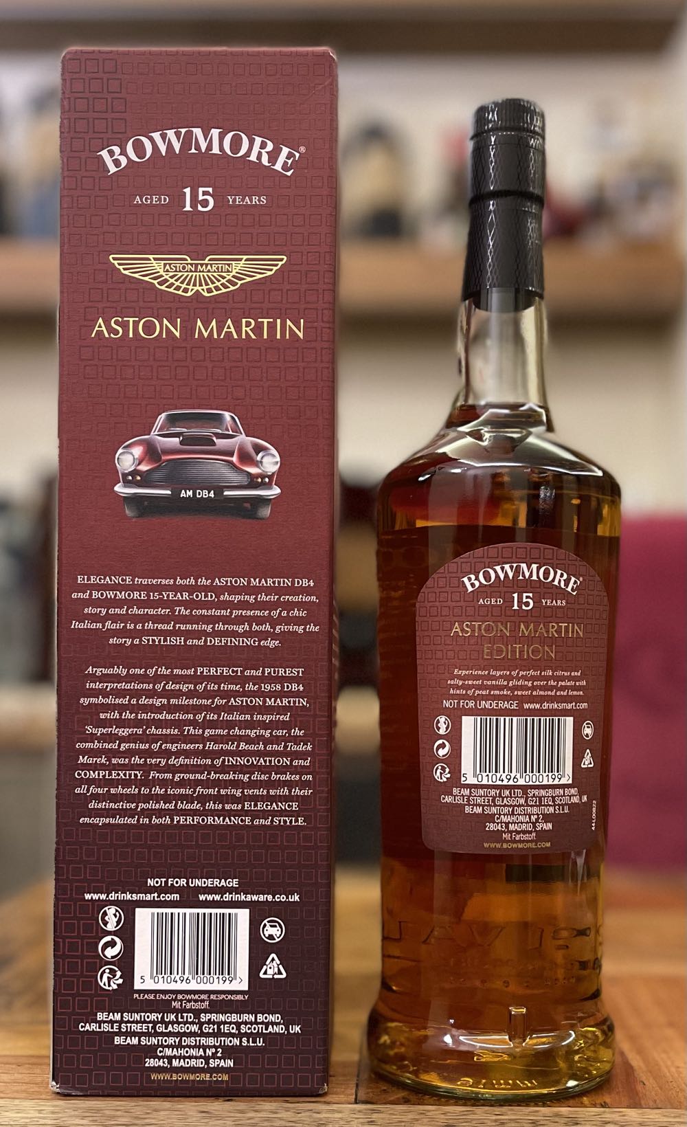 BOWMORE Aston Martin 15y Edition 8 Islay Single Malt Scotch Whisky - Bowmore Distillery (1000 mL) alcohol collectible [Barcode 5010496000199] - Main Image 2