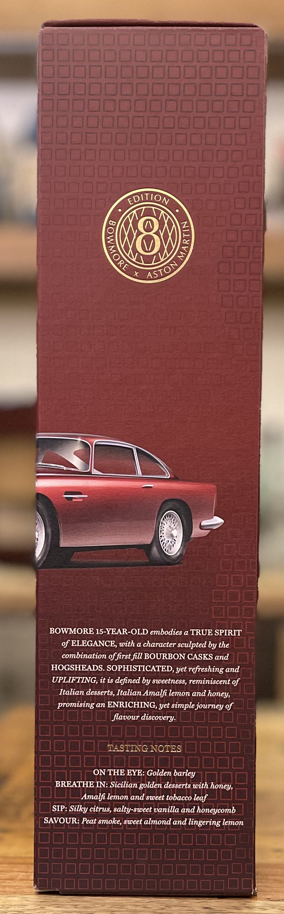 BOWMORE Aston Martin 15y Edition 8 Islay Single Malt Scotch Whisky - Bowmore Distillery (1000 mL) alcohol collectible [Barcode 5010496000199] - Main Image 3