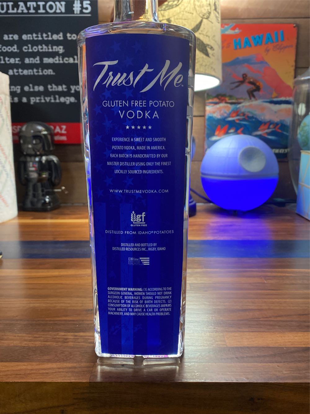 Trust Me Ultra Premium Organic Vodka - Distilled Resources Inc. (750mL) alcohol collectible [Barcode 850053006067] - Main Image 3