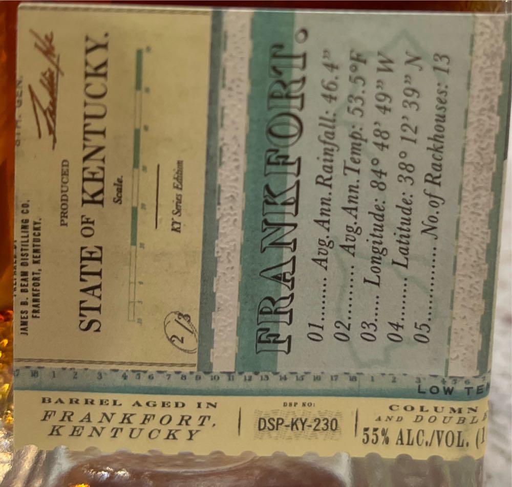 Jim Beam Hardins Creek - Frankfort - James B. Beam Distilling Co. (208 mL) alcohol collectible [Barcode 080686002840] - Main Image 3