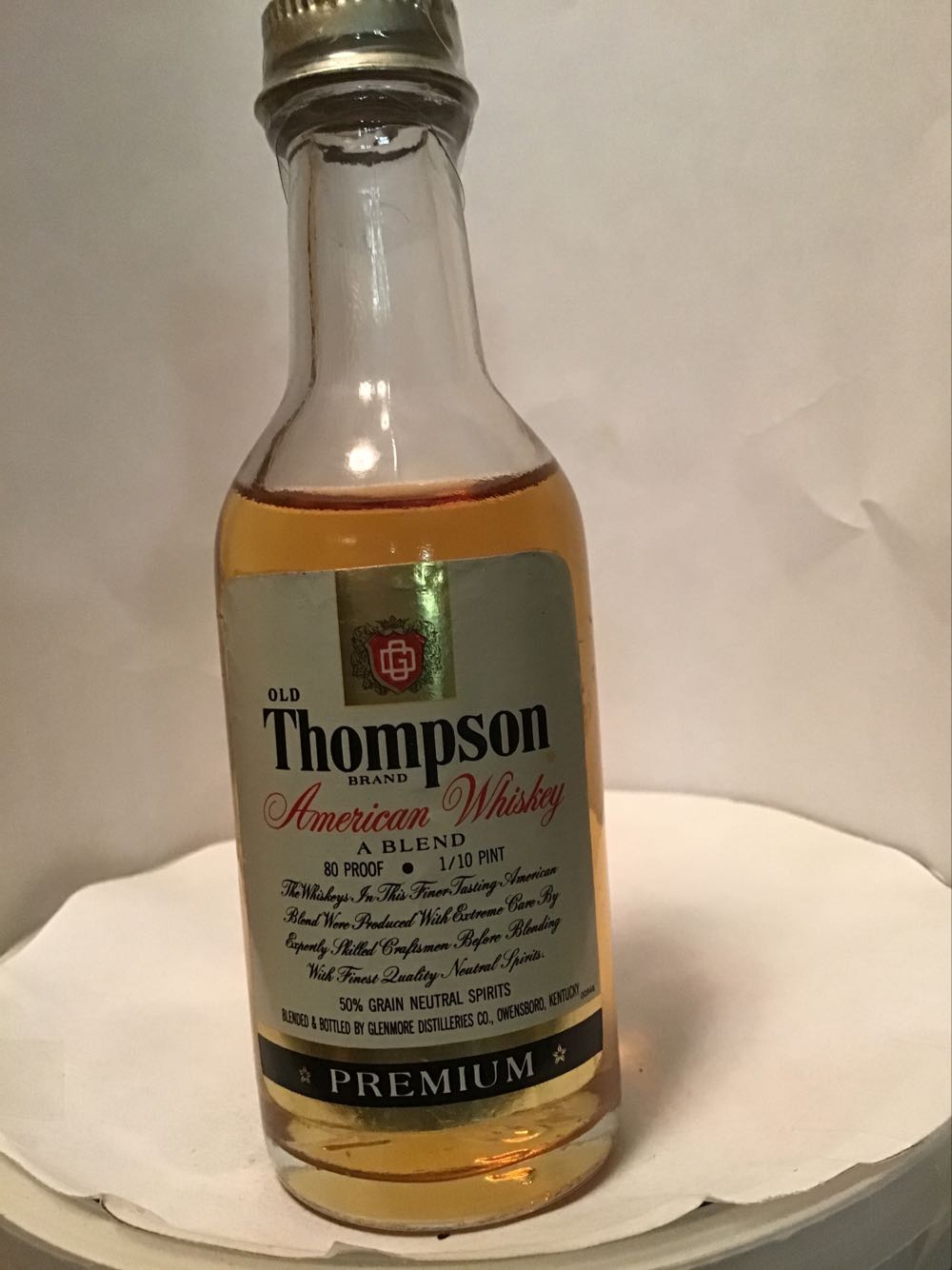 Old Thompson - Glenmore Distillery (1.10 FL OZ) alcohol collectible - Main Image 3