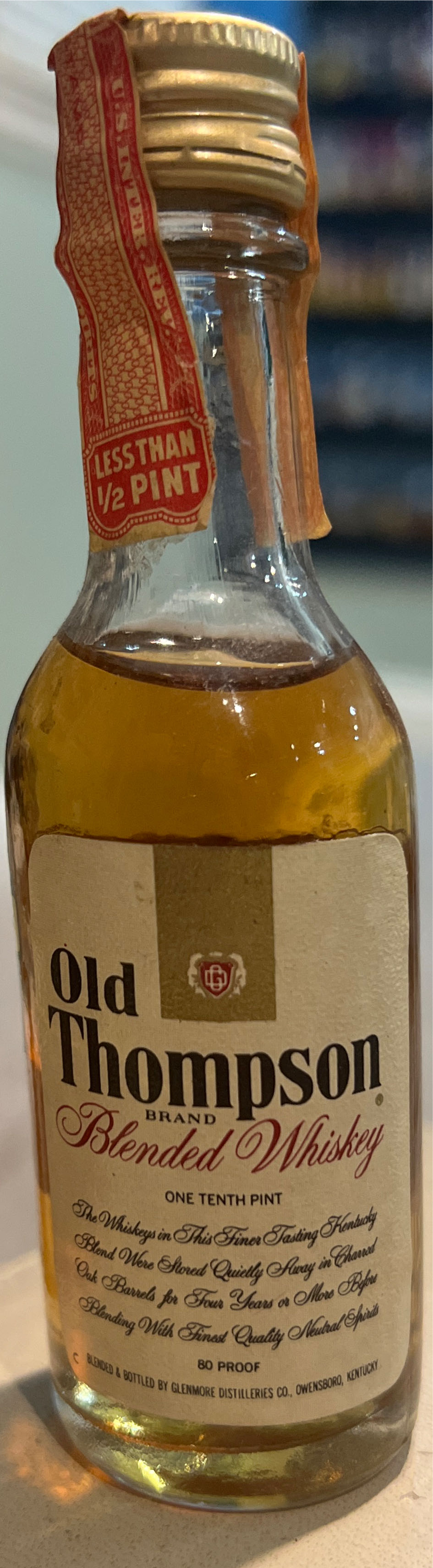 Old Thompson - Glenmore Distillery (1.10 FL OZ) alcohol collectible - Main Image 4