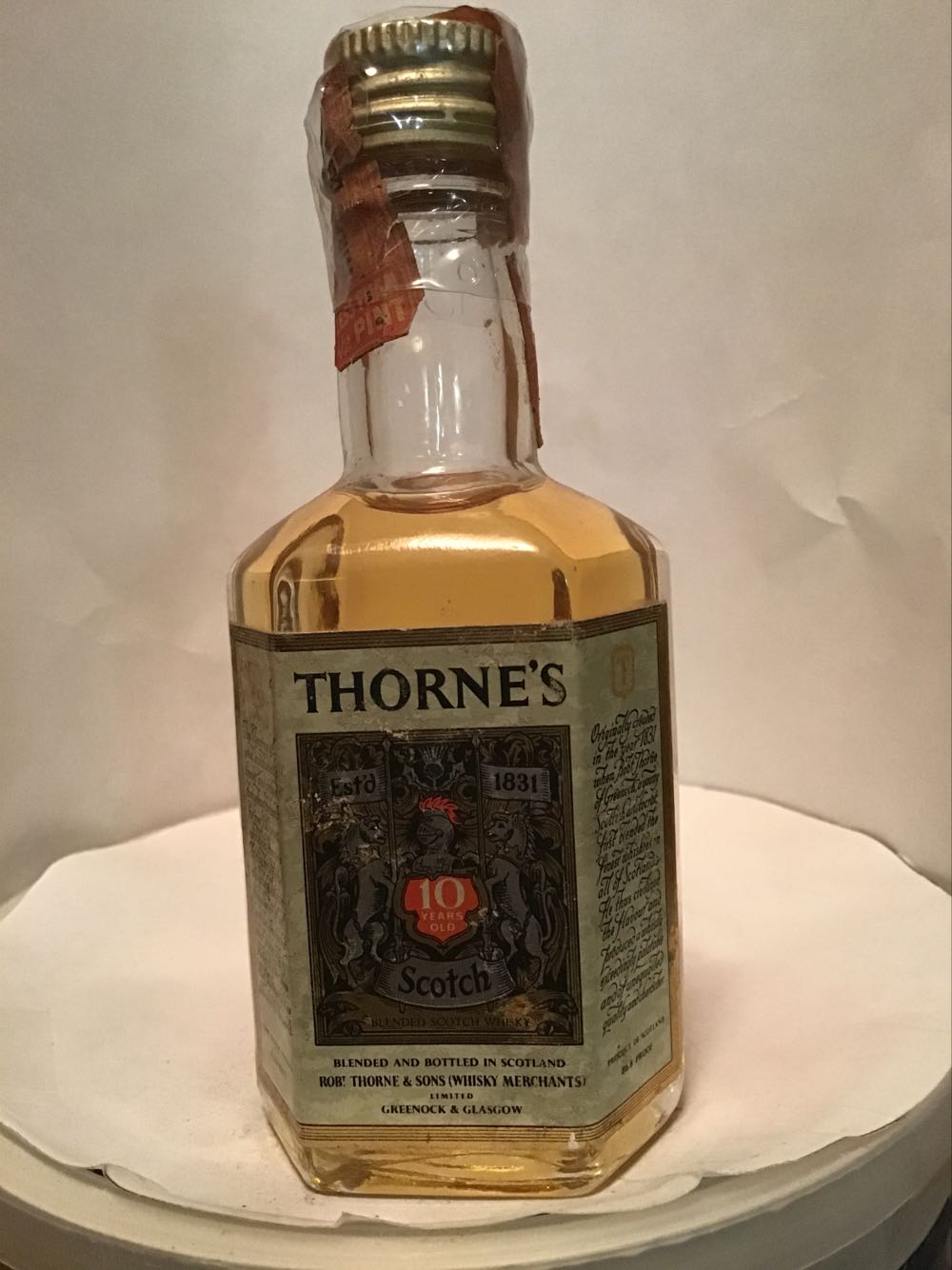 Thorne’s - Robt. Thorn & Son (1.10 FL OZ) alcohol collectible - Main Image 2