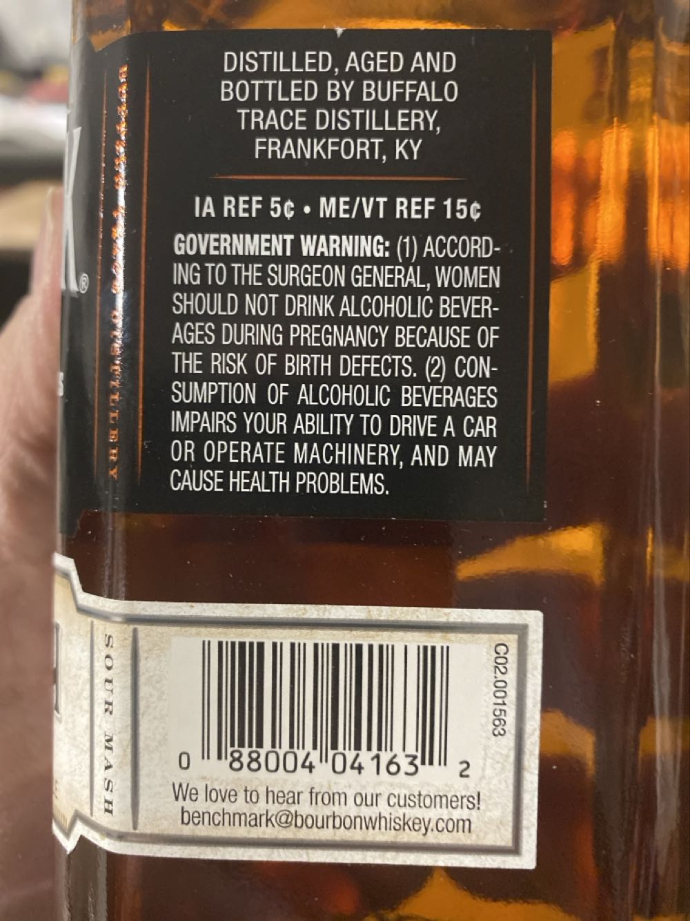Benchmark Small Batch  alcohol collectible - Main Image 3