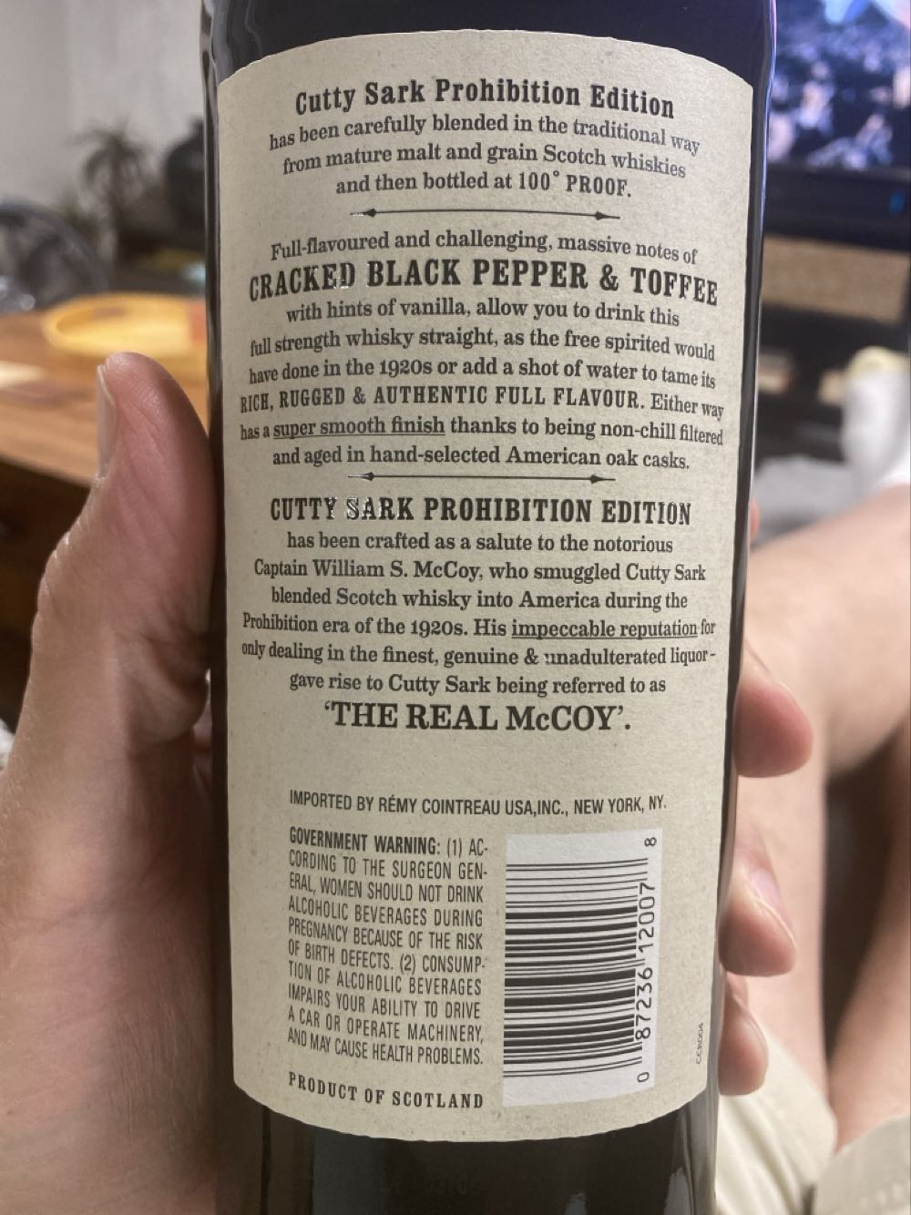 Cutty Sark Prohibition Edition Blended scotch Whisky - Cutty Sark Distillery alcohol collectible - Main Image 2