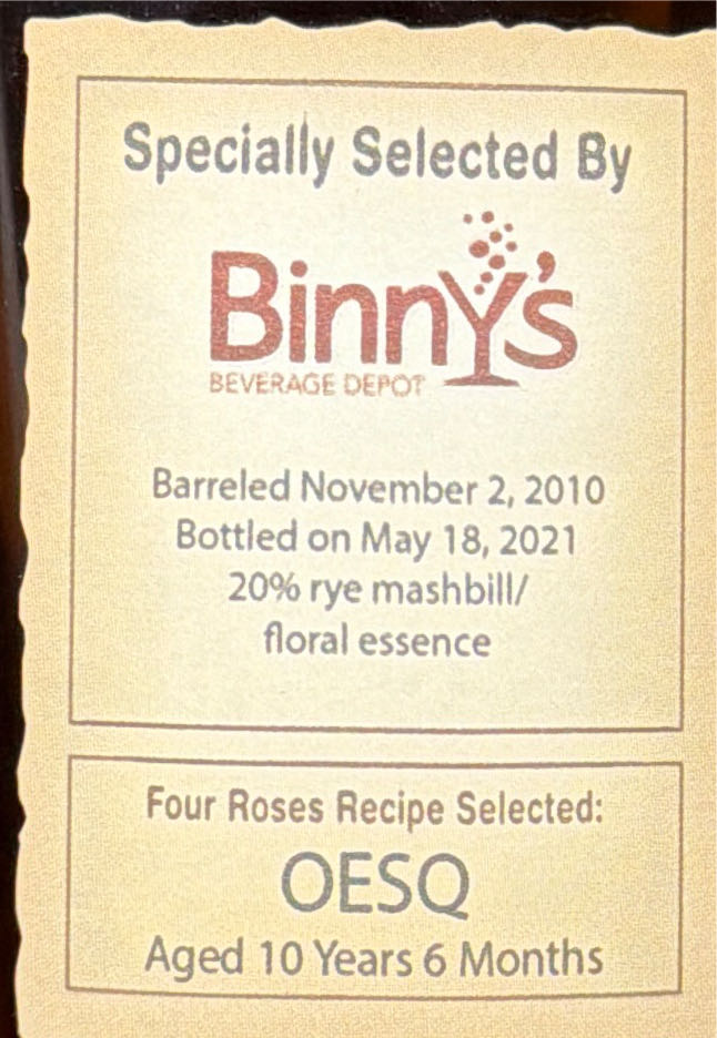 Four Roses Single Barrel Barrel Strength OESQ  alcohol collectible - Main Image 2