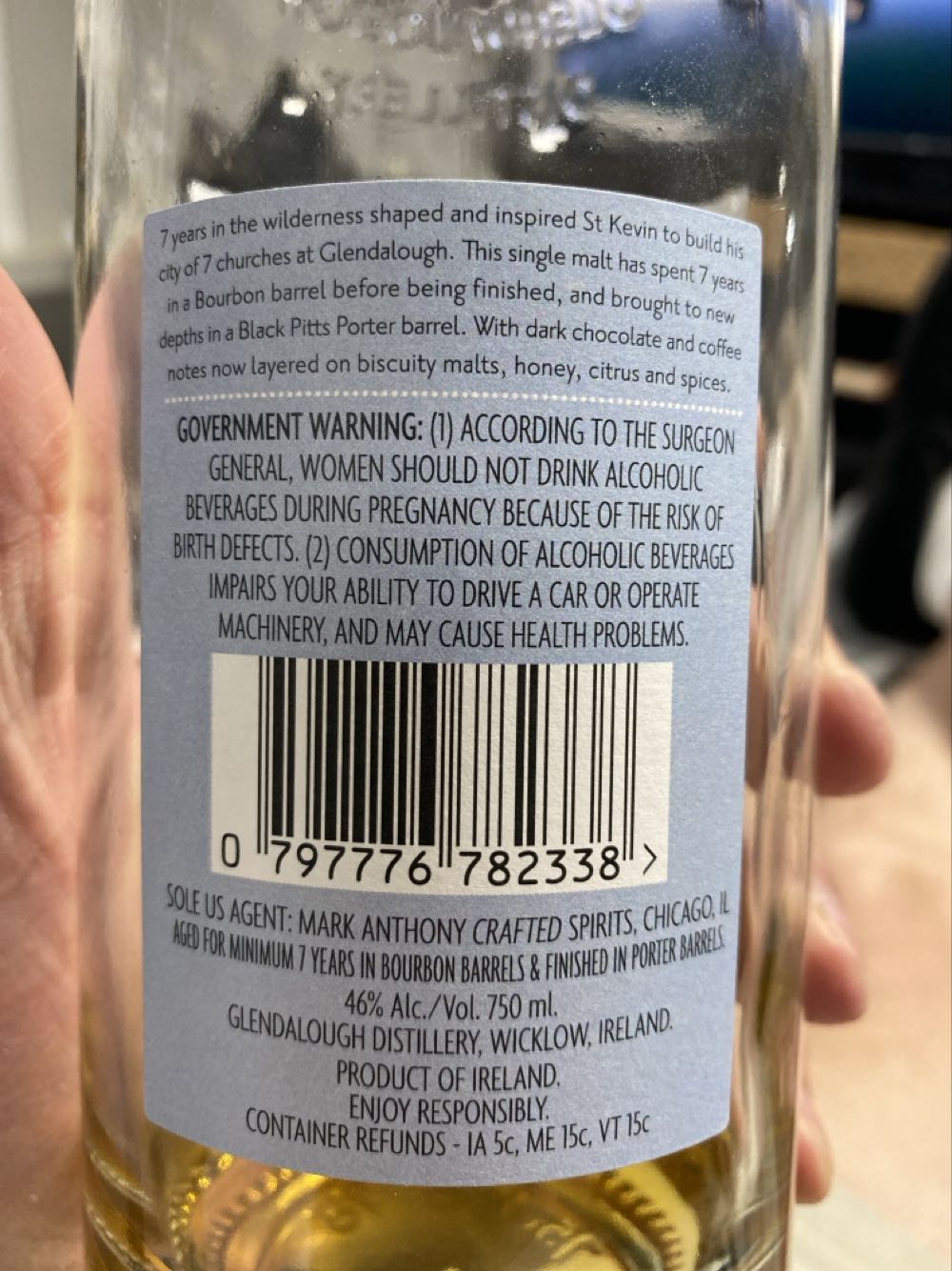 X-Glendalough Black Pitts Single Malt - Glendalough Distillery alcohol collectible - Main Image 2