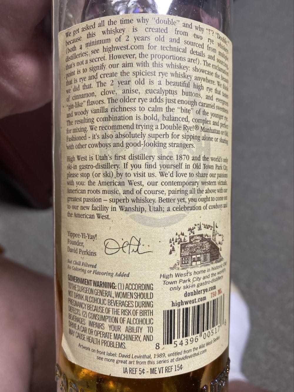 High West Whiskey Double Rye! - High West Distillery alcohol collectible - Main Image 2