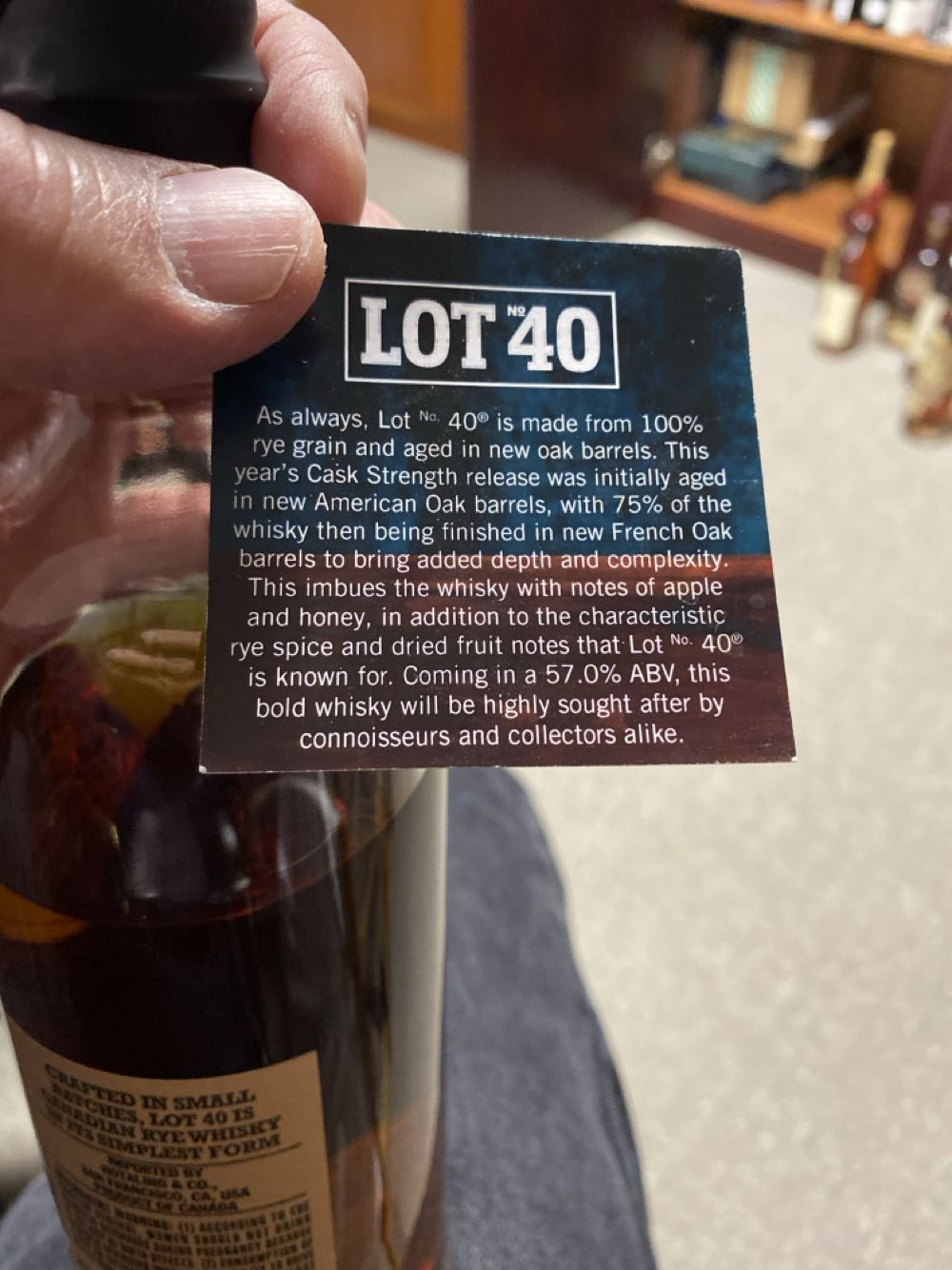 Lot 40 Cask Strength Canadian Rye Whiskey  alcohol collectible - Main Image 4