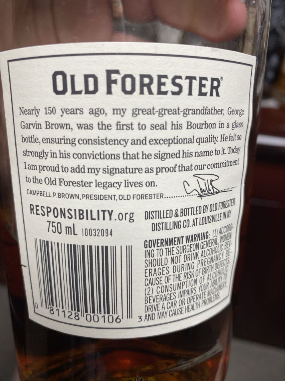X-Old Forester 100 Proof - Old Forester Distilling Co. alcohol collectible - Main Image 2