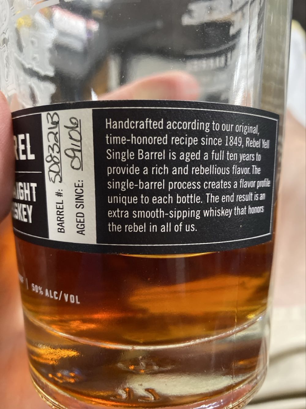 Rebel Yell Single Barrel 10 Year 2016 - Lux Row Distillers alcohol collectible - Main Image 3