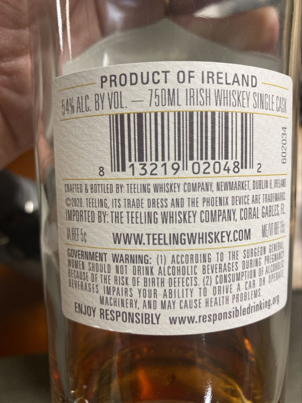 Teeling 18yr single Malt - The Teeling Whiskey Co. (750 mL) alcohol collectible - Main Image 2