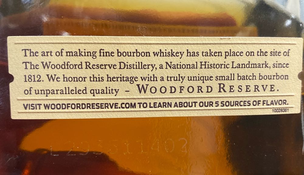 Woodford Reserve Distiller’s Select KY Straight Bourbon - Woodford Reserve Distillery alcohol collectible - Main Image 2