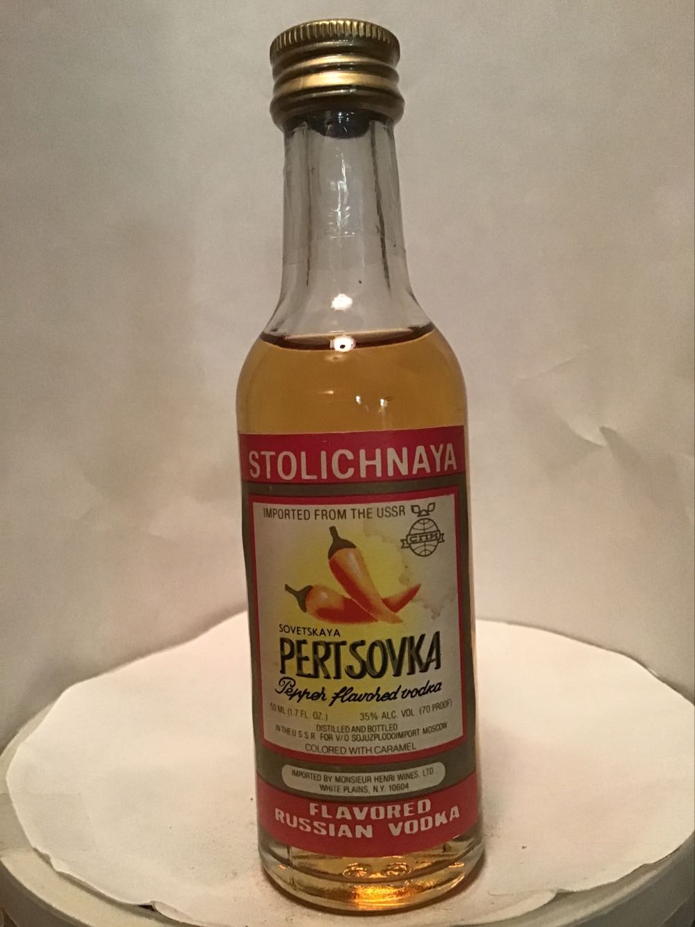 Stolichnaya & Pertsovka - Amber Latvijas balzams (50 mL) alcohol collectible - Main Image 4