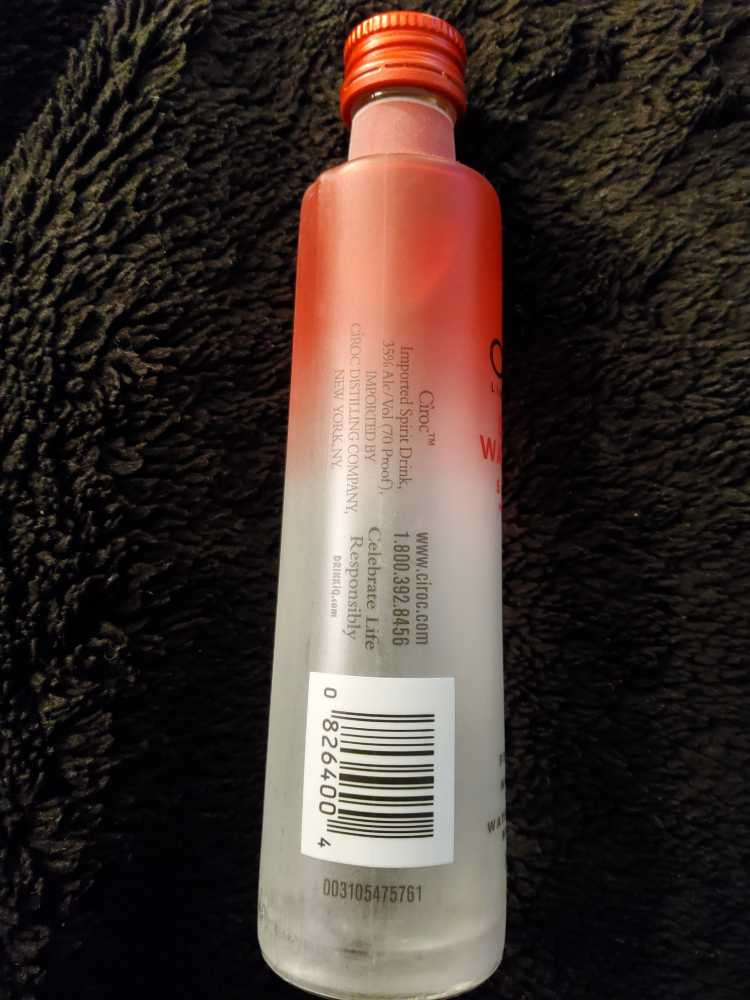 Ciroc Summer Watermelon - Ciroc Distilling Company (50 mL) alcohol collectible [Barcode 082000006404] - Main Image 2