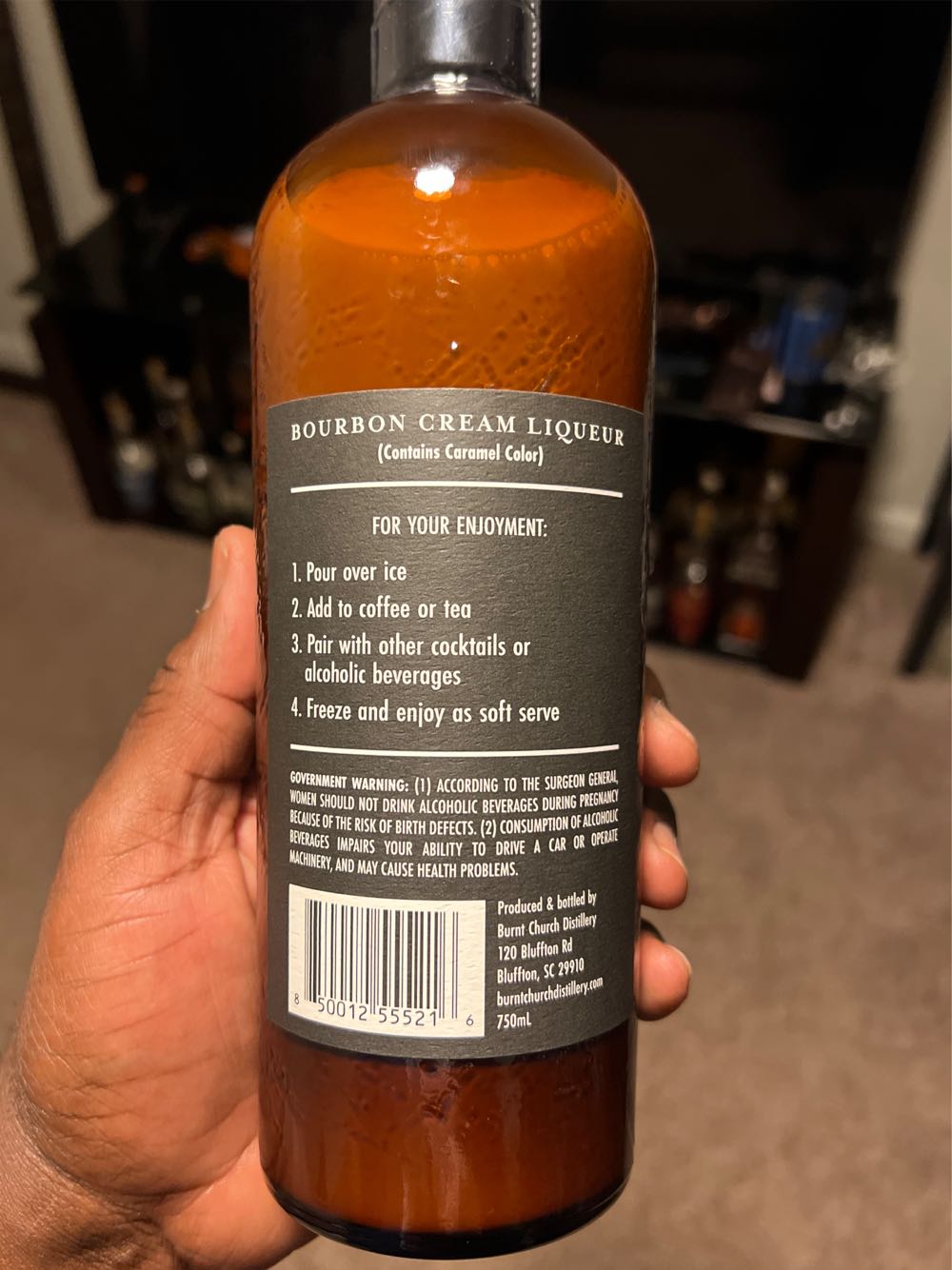 Burnt Church Bourbon Cream 750ml Online | 124 Package - Burnt Church Distillery (750 mL) alcohol collectible [Barcode 850012555216] - Main Image 2