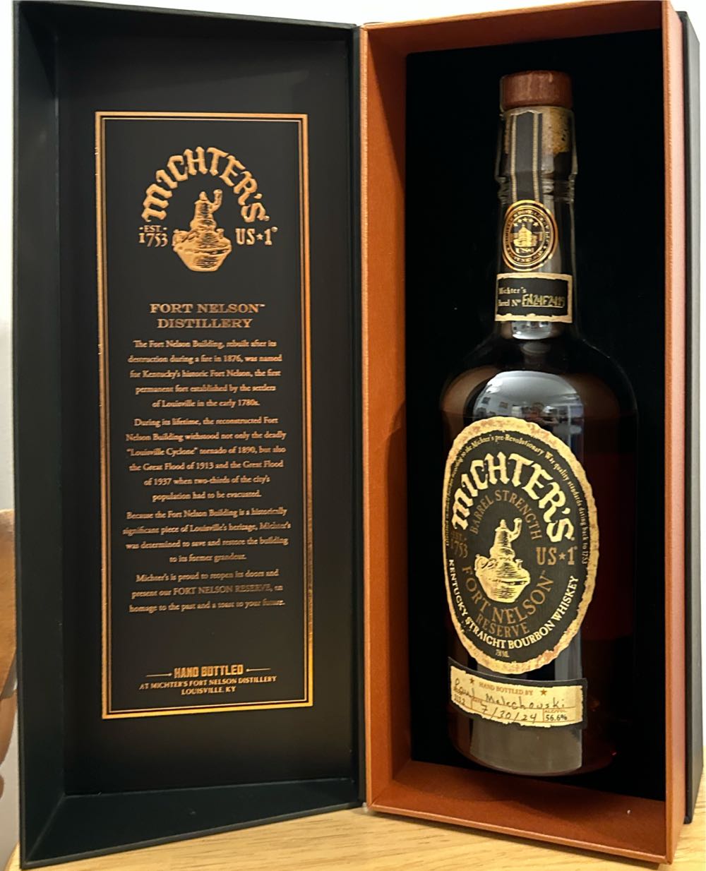 Michter’s Barrel Strength Fort Nelson Reserve - Michter’s Distillery (750 mL) alcohol collectible [Barcode 039383011372] - Main Image 4
