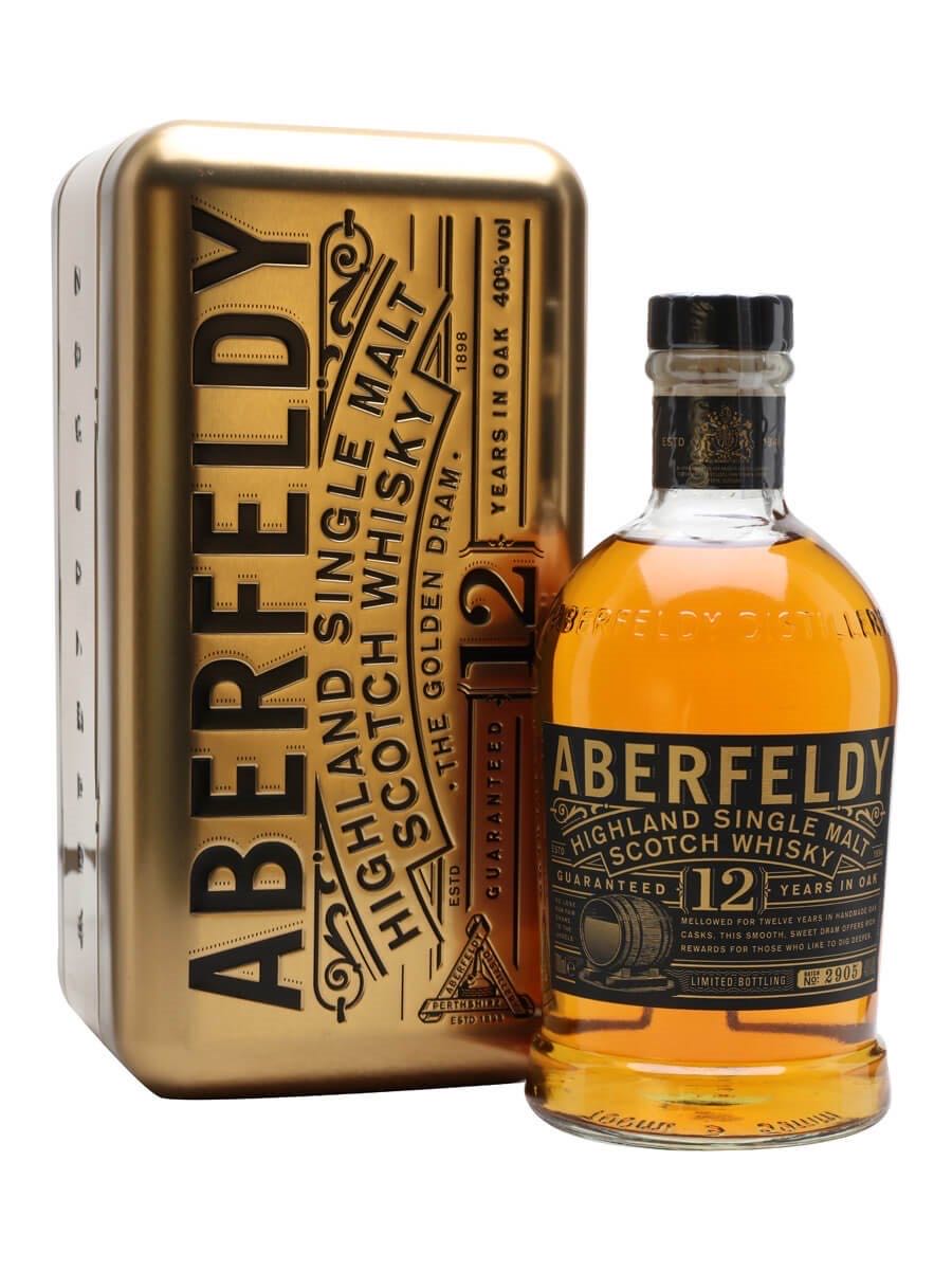 ABERFELDY 12y Golden Dram Highland Single Malt Scotch Whisky - The Aberfeldy Distillery (750 mL) alcohol collectible [Barcode 7640171030548] - Main Image 4