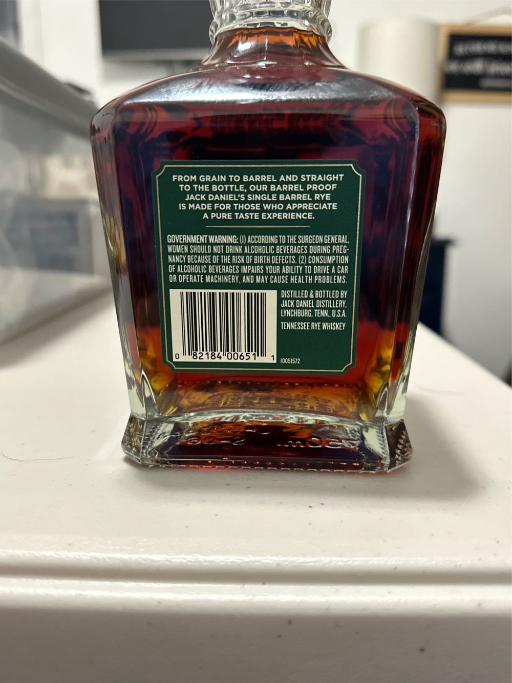 Jack Daniels Single Barrel Barrel Proof Rye - Jack Daniels (750 mL) alcohol collectible [Barcode 082184006511] - Main Image 2