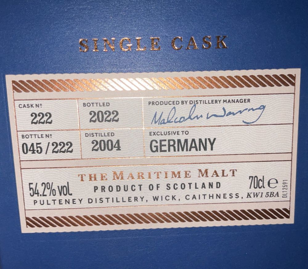 Old Pulteney 2022 Single Cask - The Old Pulteney Distillery (0,7 L) alcohol collectible [Barcode 5010509883467] - Main Image 2