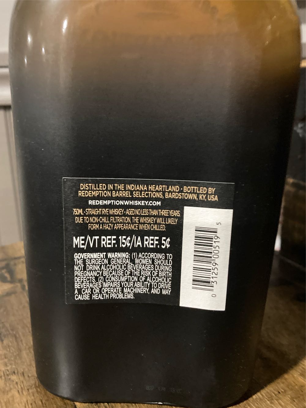 Redemption Sur Lee Straight Rye 750ml Whiskey - Redemption Barrel Selections (750 mL) alcohol collectible [Barcode 031259005195] - Main Image 2