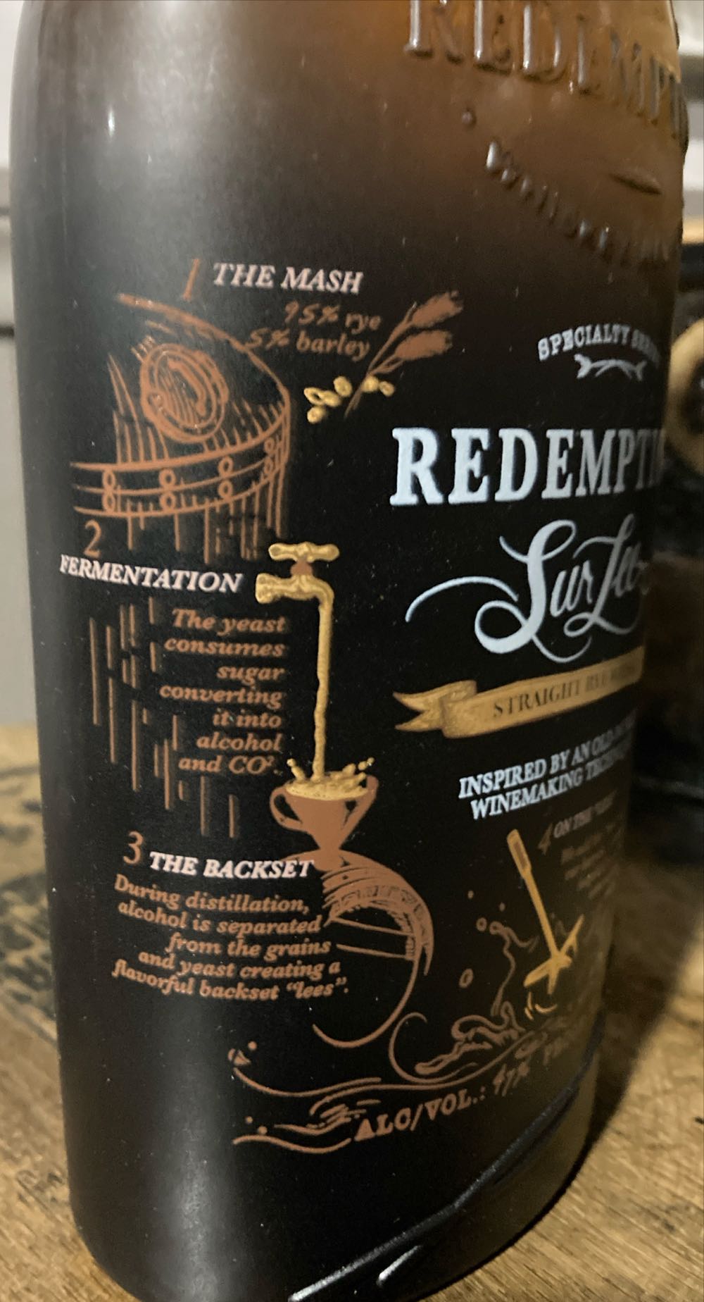Redemption Sur Lee Straight Rye 750ml Whiskey - Redemption Barrel Selections (750 mL) alcohol collectible [Barcode 031259005195] - Main Image 3