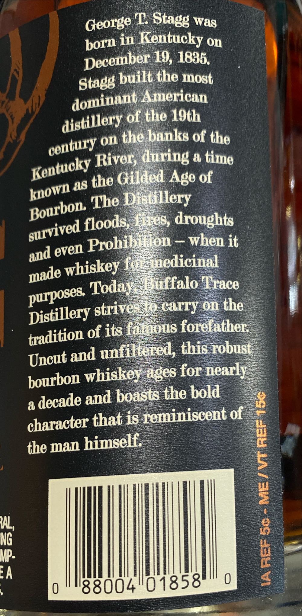 Stagg Batch 23C - Buffalo Trace Distillery (750 mL) alcohol collectible [Barcode 088004018580] - Main Image 3