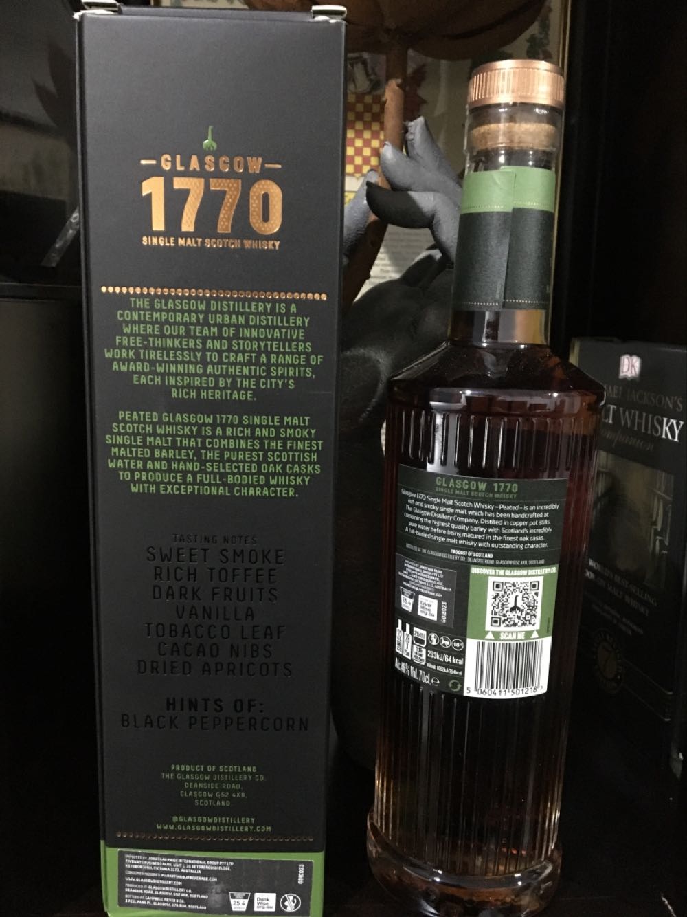 Glasgow 1770 Peated Single Malt Scotch Whisky 46% Rich & Smoky - The Glasgow Distillery Co (700 mL) alcohol collectible [Barcode 5060411501218] - Main Image 3