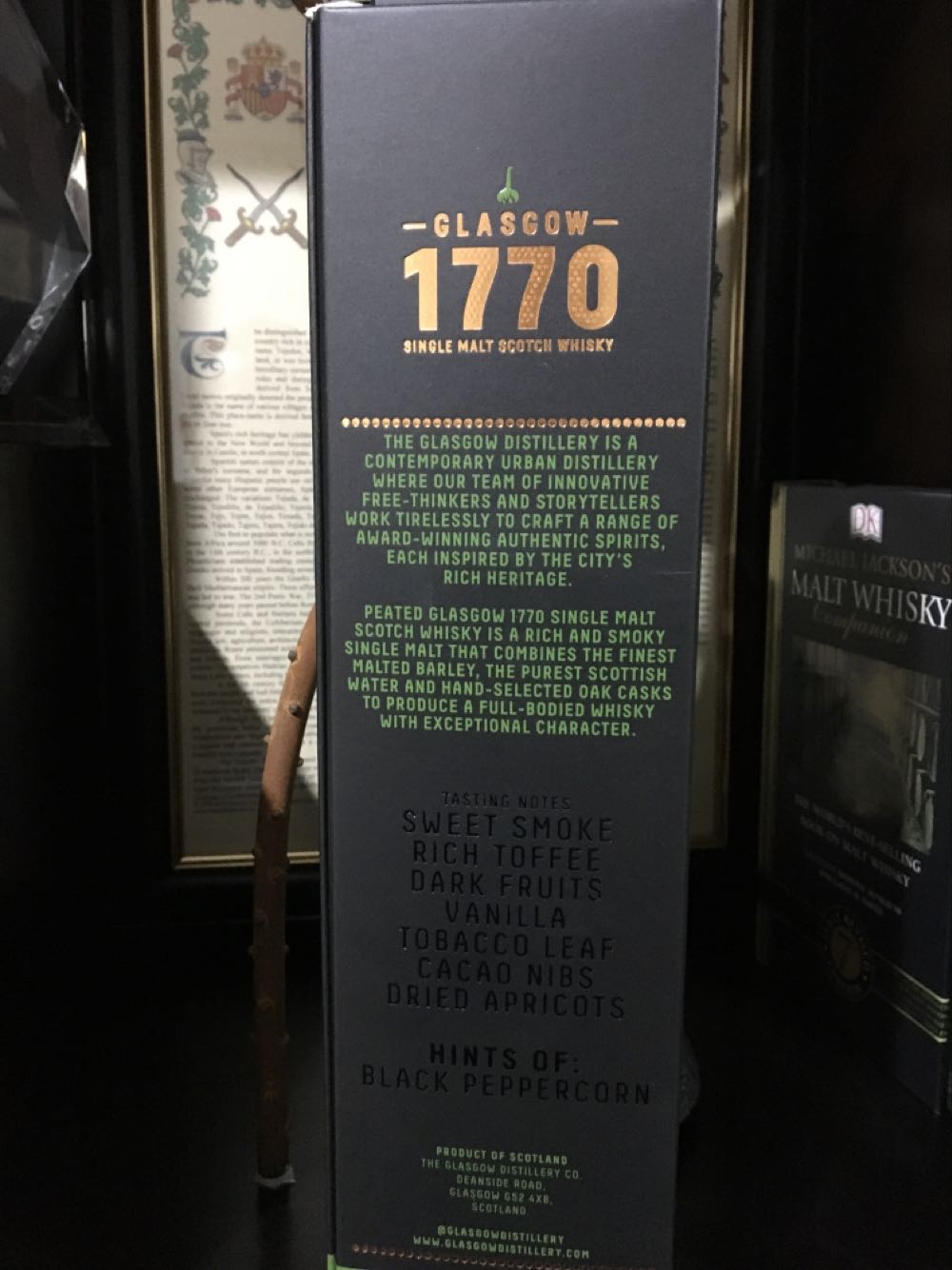 Glasgow 1770 Peated Single Malt Scotch Whisky 46% Rich & Smoky - The Glasgow Distillery Co (700 mL) alcohol collectible [Barcode 5060411501218] - Main Image 4