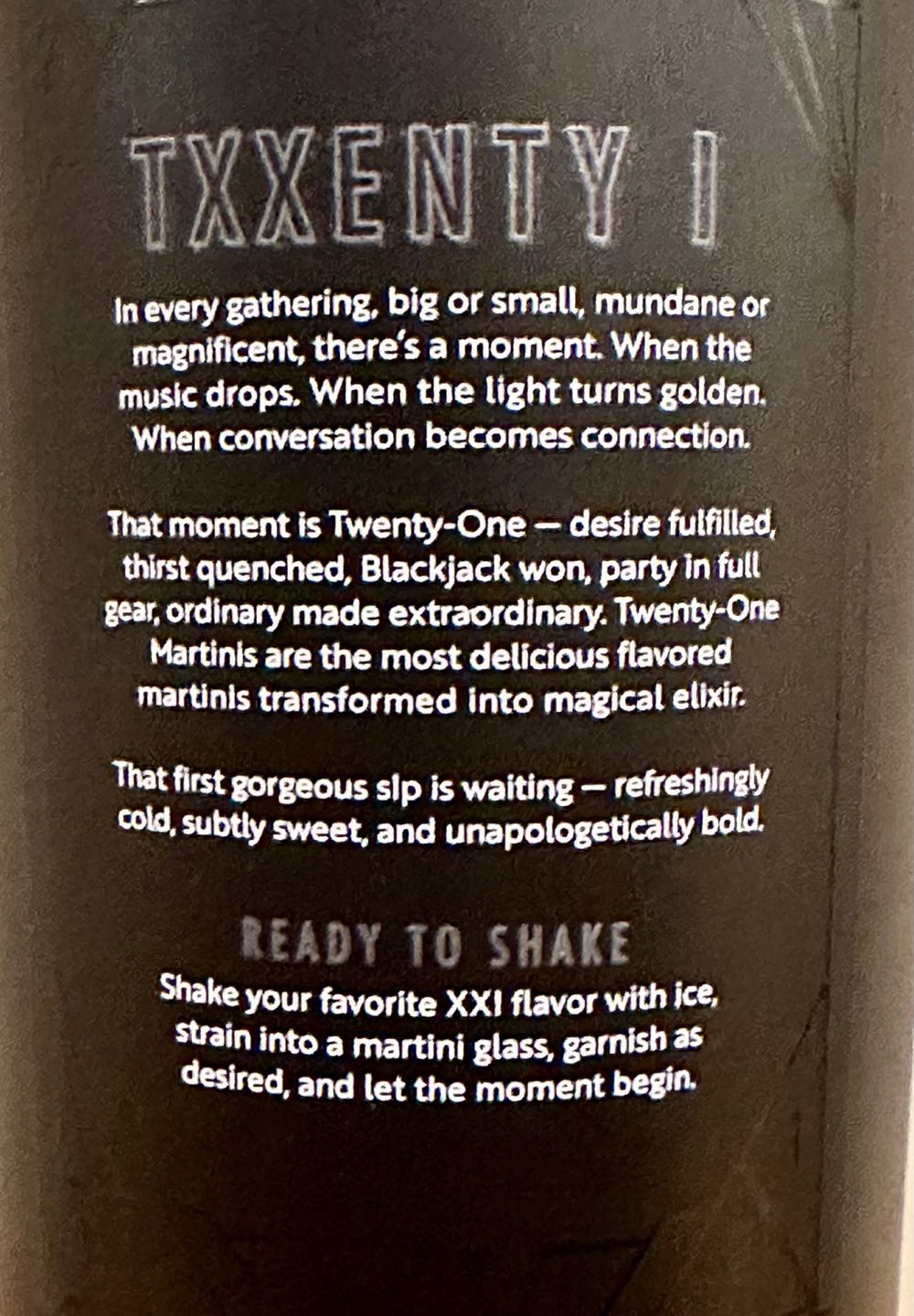 XXI Martinis, Vodka Espresso Martini - BID Beverage Co., Columbus OH (750 mL) alcohol collectible [Barcode 850033600001] - Main Image 3