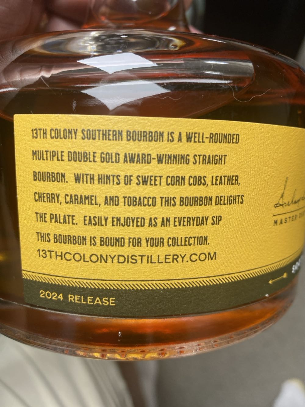 13th Colony Southern Bourbon - 13th Colony (750 mL) alcohol collectible [Barcode 766139300342] - Main Image 2