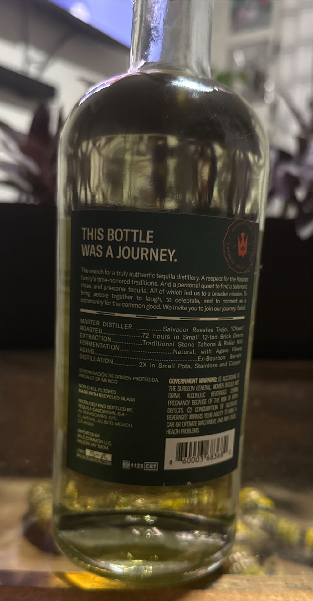 Wild Common Reposado 86 Proof - Nom 1123 (750 mL) alcohol collectible [Barcode 860003683682] - Main Image 2