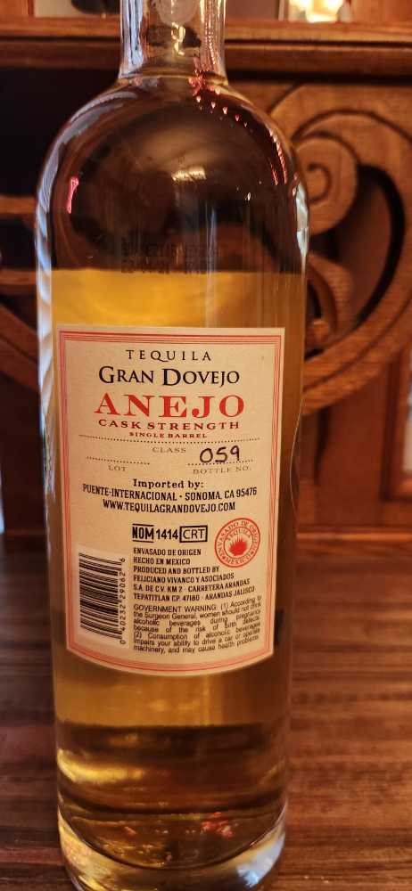 Gran Dovejo Cask Strength Single Barrel Anejo - Nom 1414 (750 mL) alcohol collectible [Barcode 040232290626] - Main Image 4