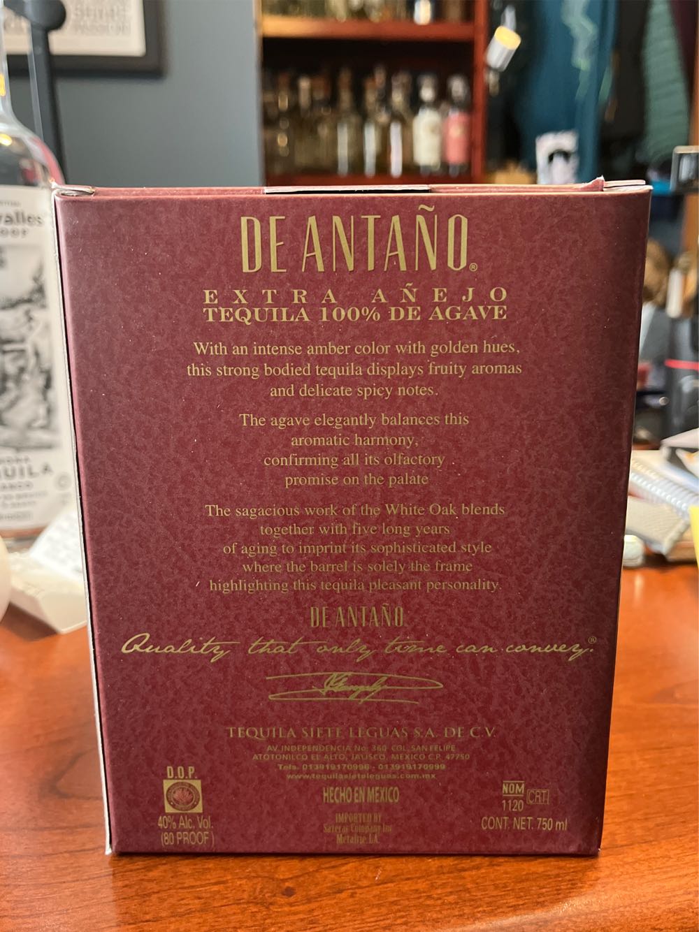 Siete Leguas De Antano Extra Anejo - NOM 1120 (750 mL) alcohol collectible [Barcode 086024001957] - Main Image 2