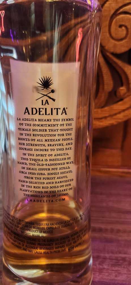 La Adelita Anejo - Nom 1479 (750 mL) alcohol collectible [Barcode 816136024618] - Main Image 2